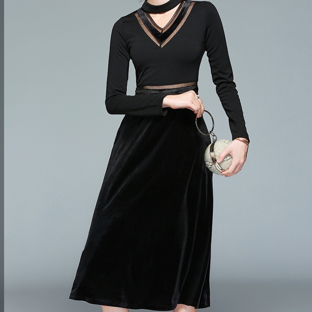 Black velvet dress